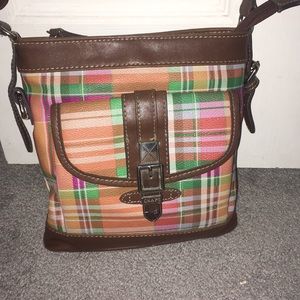 Chaps Plaid Cross Body Bag